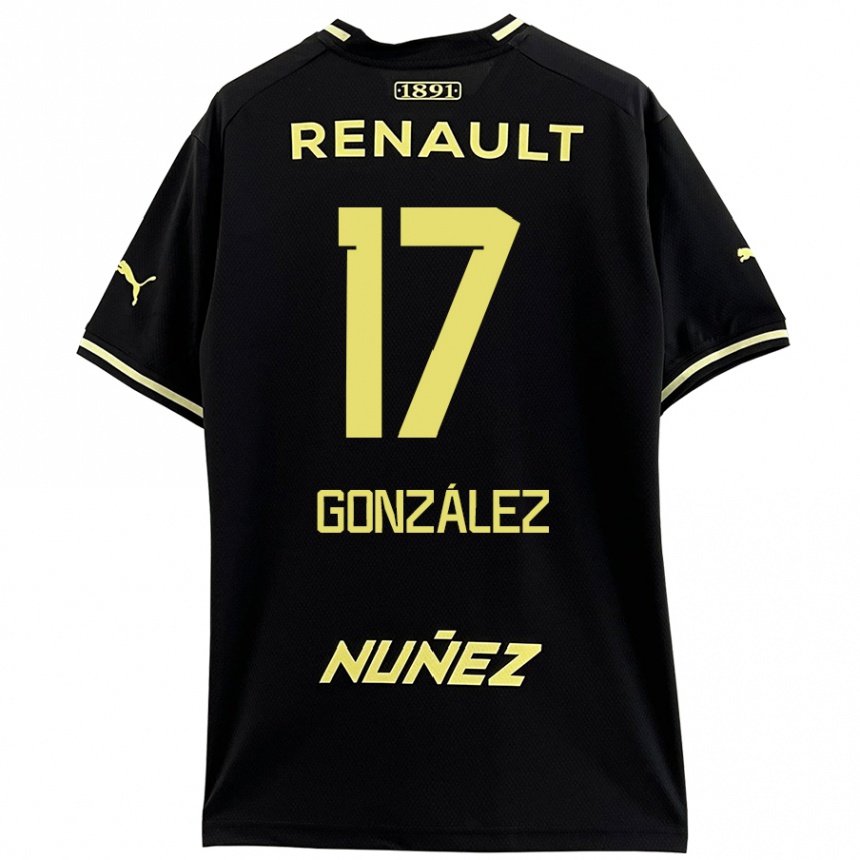 Men Football Luciano González #17 Black Yellow Away Jersey 2024/25 T-Shirt Canada