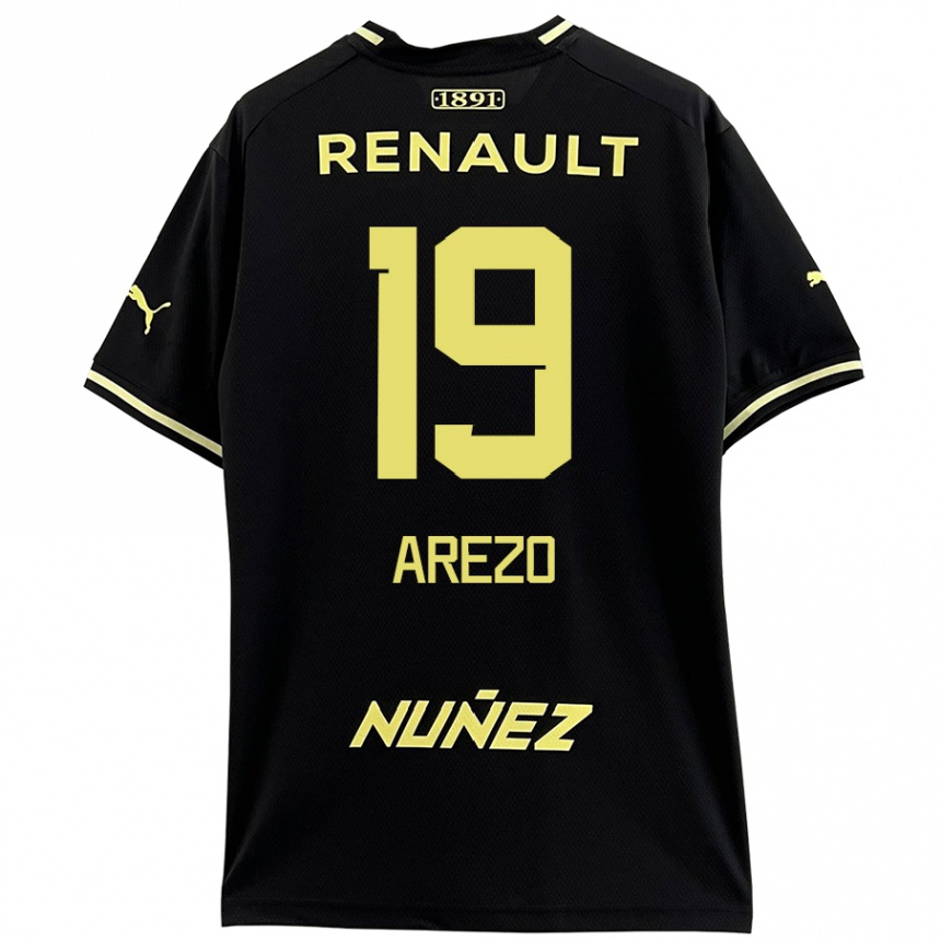 Men Football Matías Arezo #19 Black Yellow Away Jersey 2024/25 T-Shirt Canada