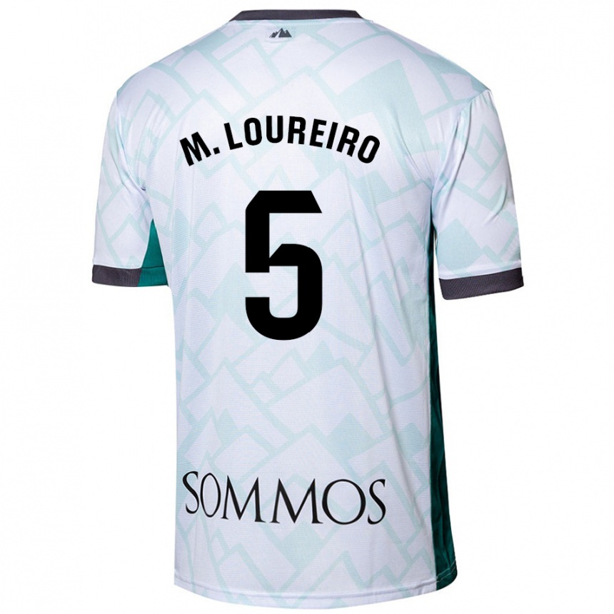 Men Football Miguel Loureiro #5 White Green Away Jersey 2024/25 T-Shirt Canada