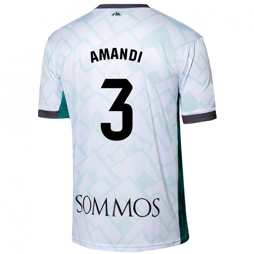 Homme Football Maillot Iván Amandi #3 Blanc Vert Tenues Extérieur 2024/25 Canada