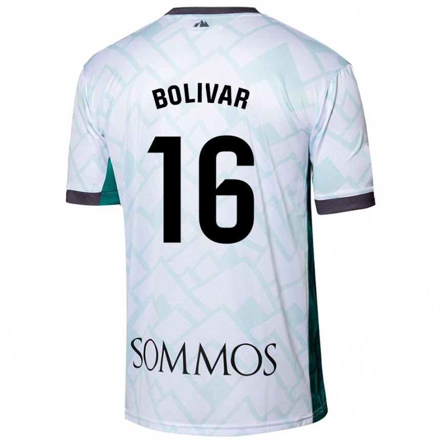 Homme Football Maillot Jovanny Bolívar #16 Blanc Vert Tenues Extérieur 2024/25 Canada