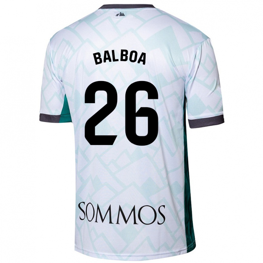 Men Football Álex Balboa #26 White Green Away Jersey 2024/25 T-Shirt Canada