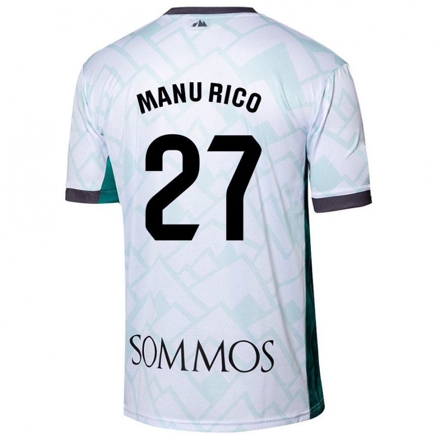 Homme Football Maillot Manu Rico #27 Blanc Vert Tenues Extérieur 2024/25 Canada