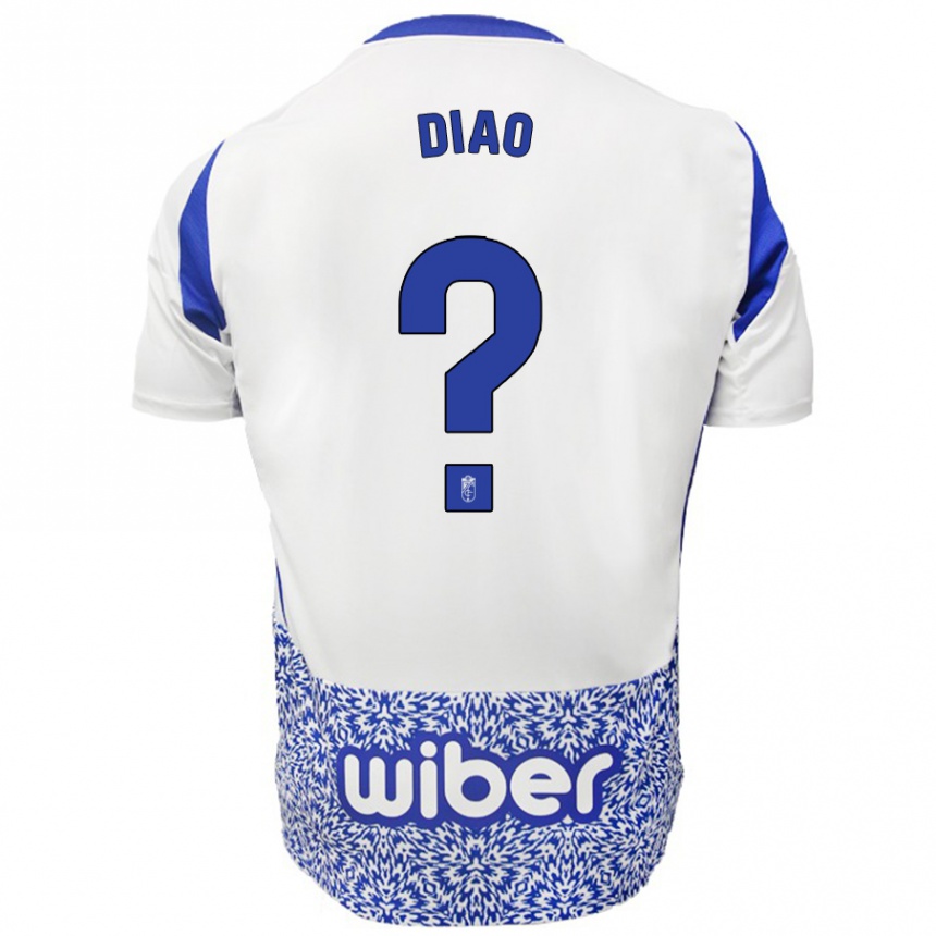 Men Football Siren Diao #0 White Blue Away Jersey 2024/25 T-Shirt Canada