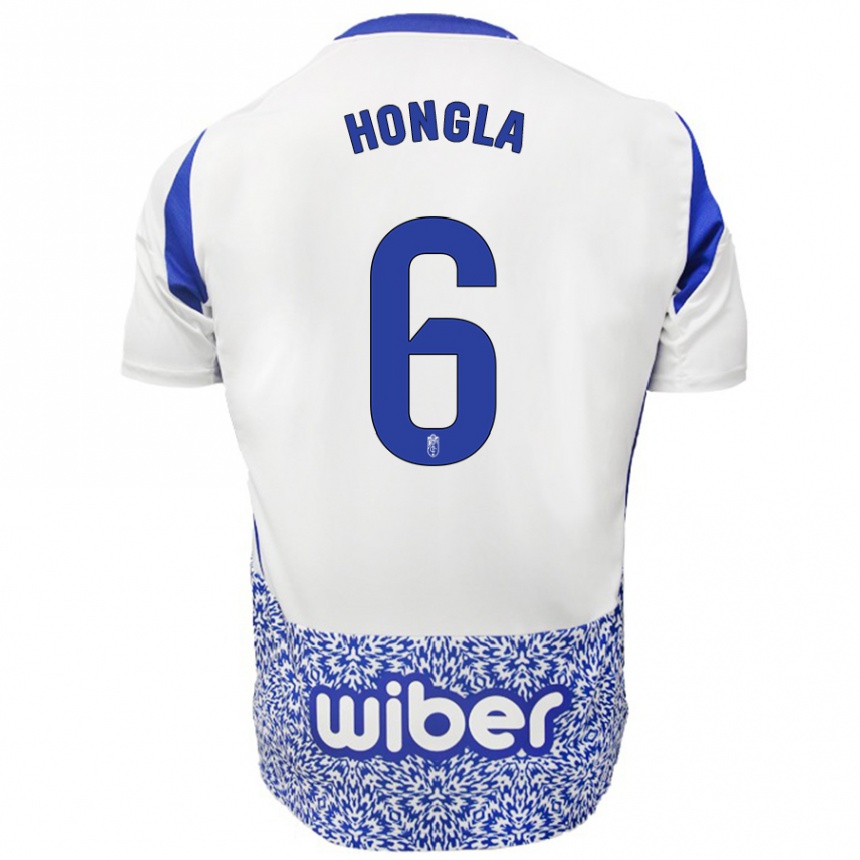 Homme Football Maillot Martin Hongla #6 Blanc Bleu Tenues Extérieur 2024/25 Canada