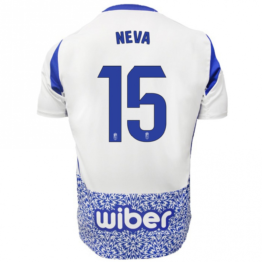 Homme Football Maillot Carlos Neva #15 Blanc Bleu Tenues Extérieur 2024/25 Canada