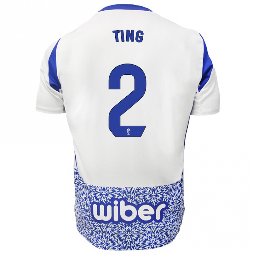 Men Football Xie Ting #2 White Blue Away Jersey 2024/25 T-Shirt Canada