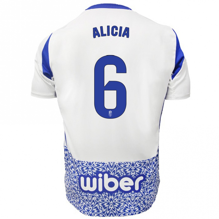 Men Football Alicia #6 White Blue Away Jersey 2024/25 T-Shirt Canada