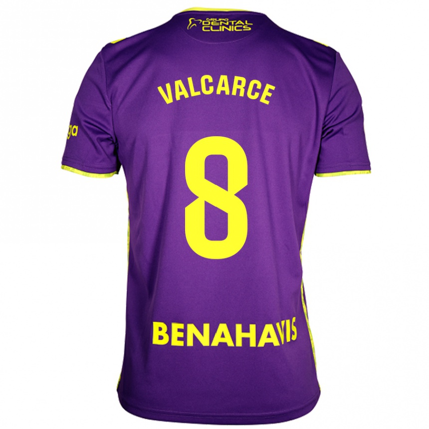 Men Football Alejandro Valcarce #8 Purple Yellow Away Jersey 2024/25 T-Shirt Canada