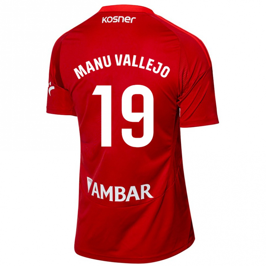 Homme Football Maillot Manu Vallejo #19 Blanc Bleu Tenues Extérieur 2024/25 Canada