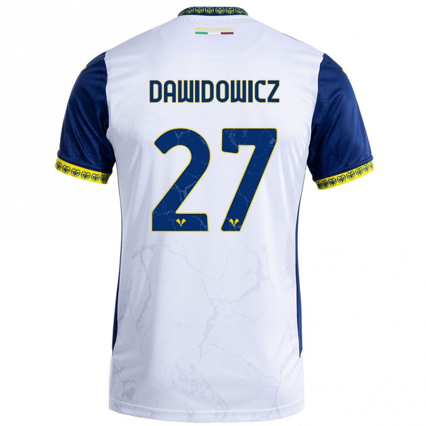 Homme Football Maillot Pawel Dawidowicz #27 Blanc Bleu Tenues Extérieur 2024/25 Canada