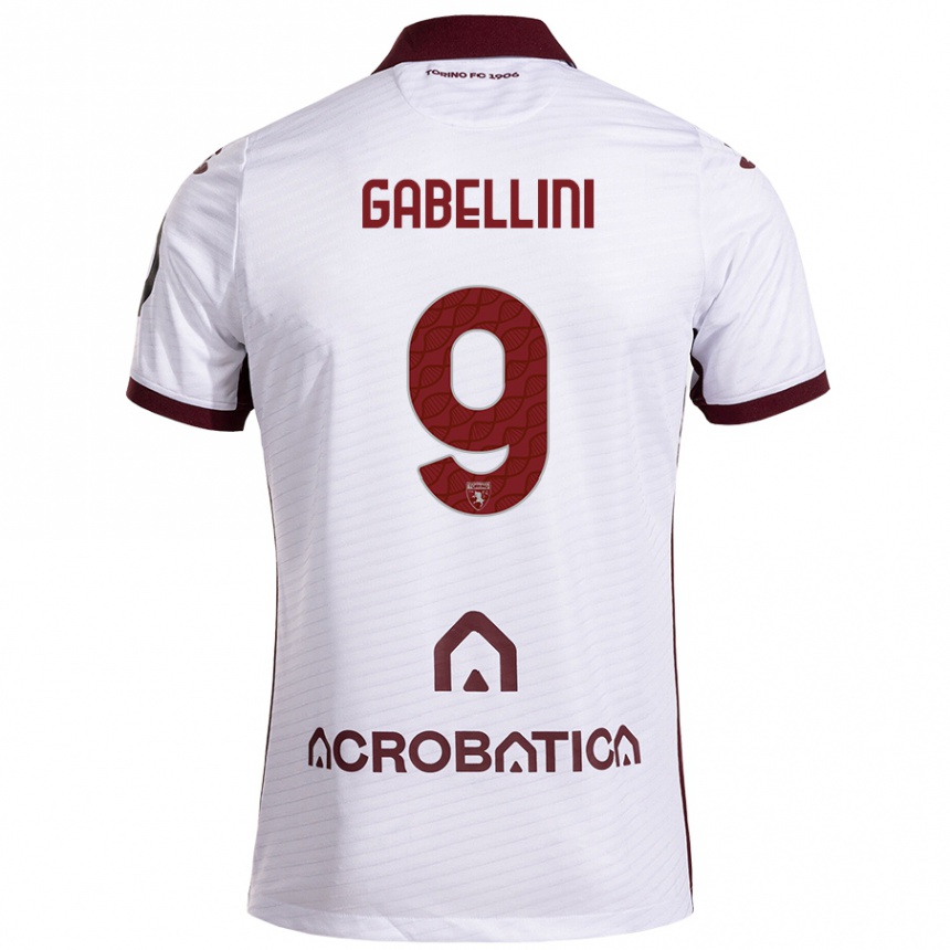 Homme Football Maillot Tommaso Gabellini #9 Blanc Marron Tenues Extérieur 2024/25 Canada