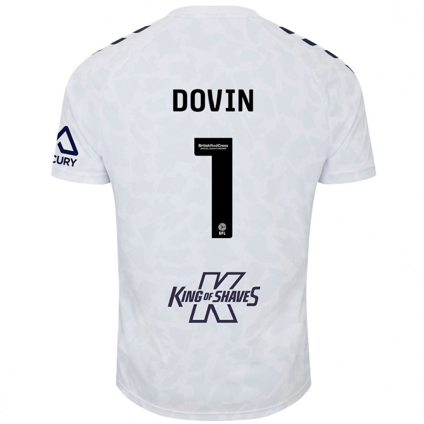 Men Football Oliver Dovin #1 White Away Jersey 2024/25 T-Shirt Canada