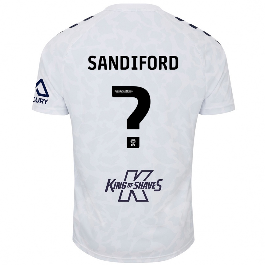 Men Football Greg Sandiford #0 White Away Jersey 2024/25 T-Shirt Canada