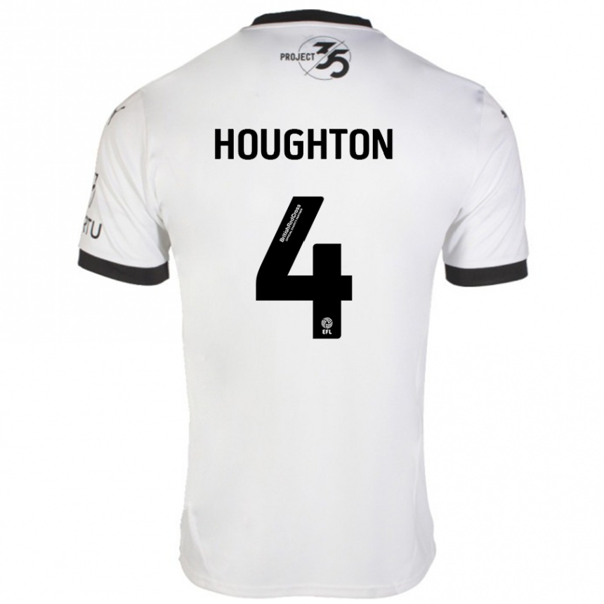 Homme Football Maillot Jordan Houghton #4 Blanc Noir Tenues Extérieur 2024/25 Canada