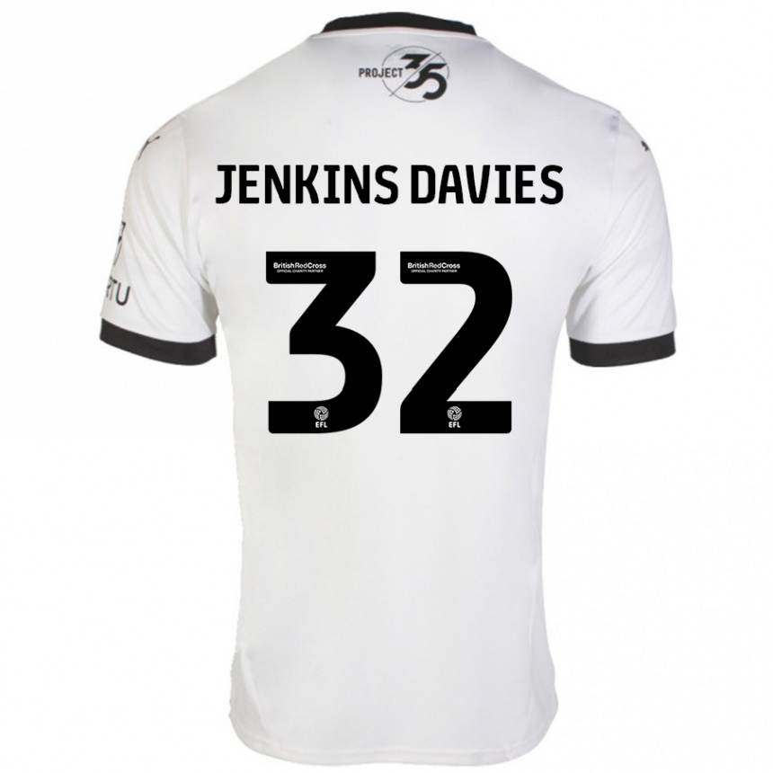 Homme Football Maillot Will Jenkins-Davies #32 Blanc Noir Tenues Extérieur 2024/25 Canada