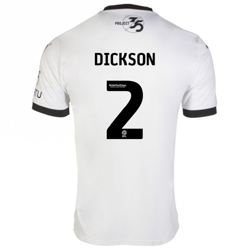 Men Football Katie Dickson #2 White Black Away Jersey 2024/25 T-Shirt Canada