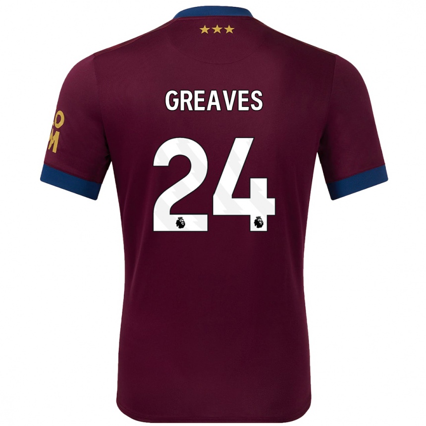 Men Football Jacob Greaves #24 Brown Away Jersey 2024/25 T-Shirt Canada