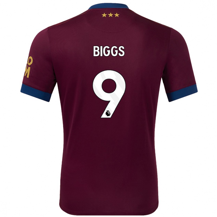 Men Football Maddie Biggs #9 Brown Away Jersey 2024/25 T-Shirt Canada