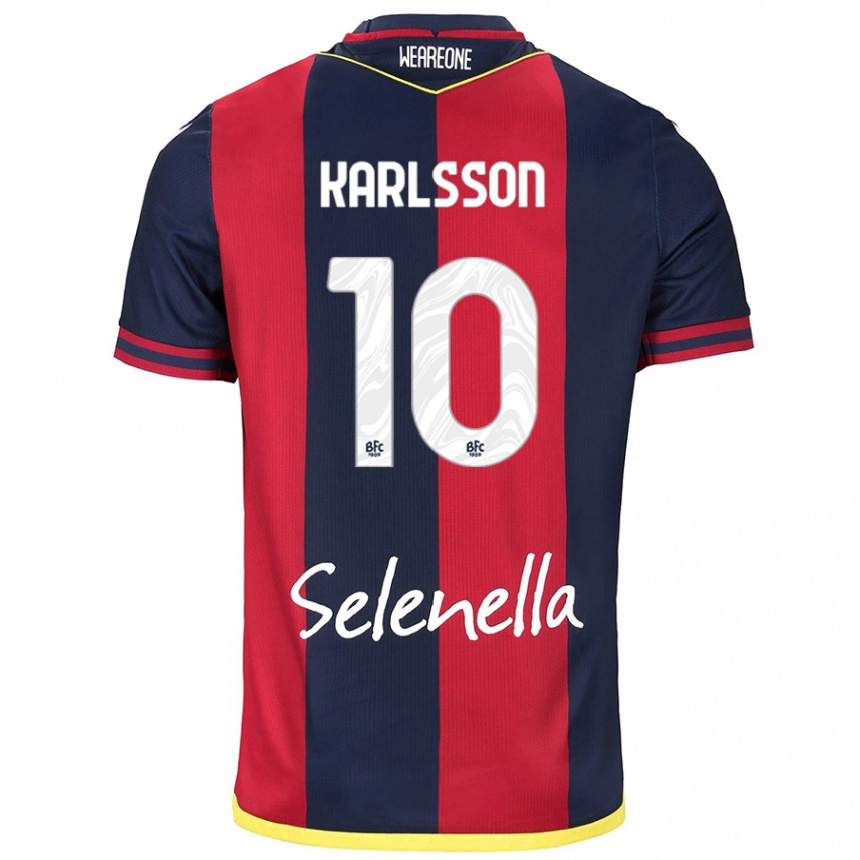 Women Football Jesper Karlsson #10 Red Royal Blue Home Jersey 2024/25 T-Shirt Canada