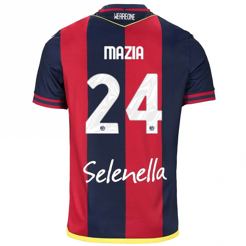 Women Football Andrea Mazia #24 Red Royal Blue Home Jersey 2024/25 T-Shirt Canada