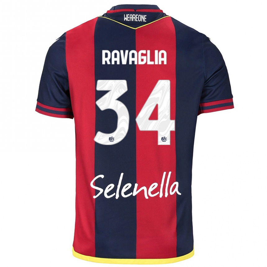 Women Football Federico Ravaglia #34 Red Royal Blue Home Jersey 2024/25 T-Shirt Canada