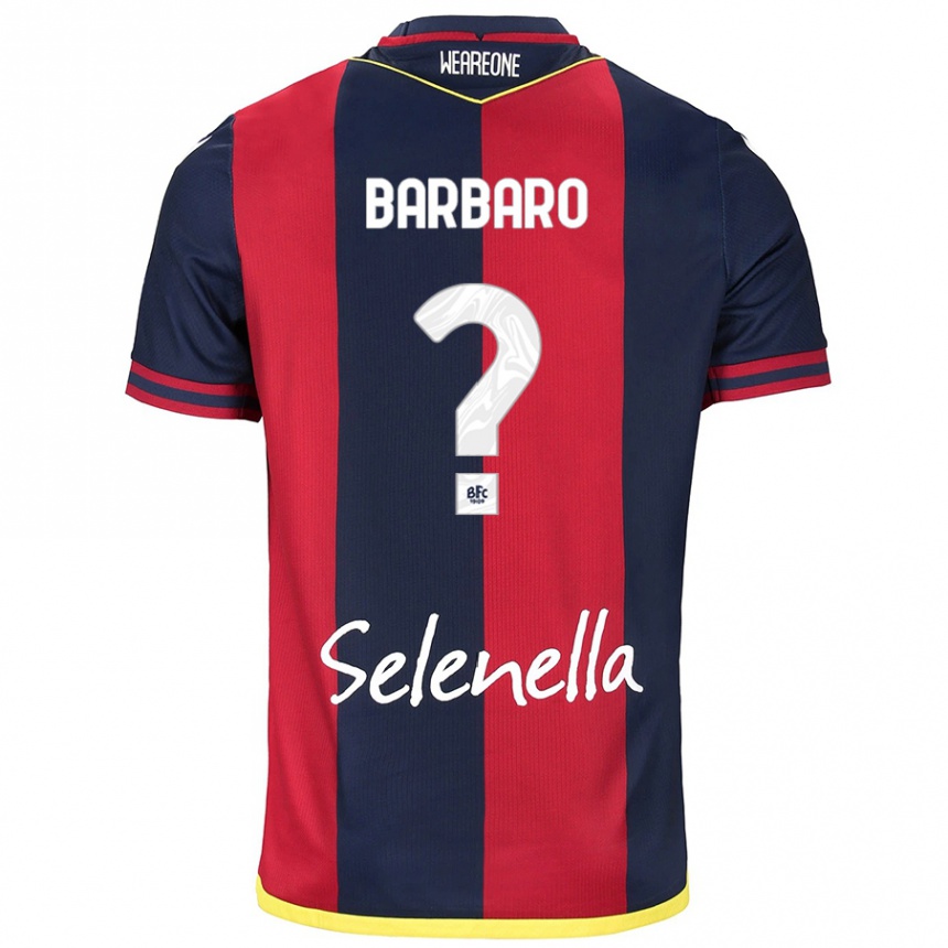 Women Football Giacomo Barbaro #0 Red Royal Blue Home Jersey 2024/25 T-Shirt Canada