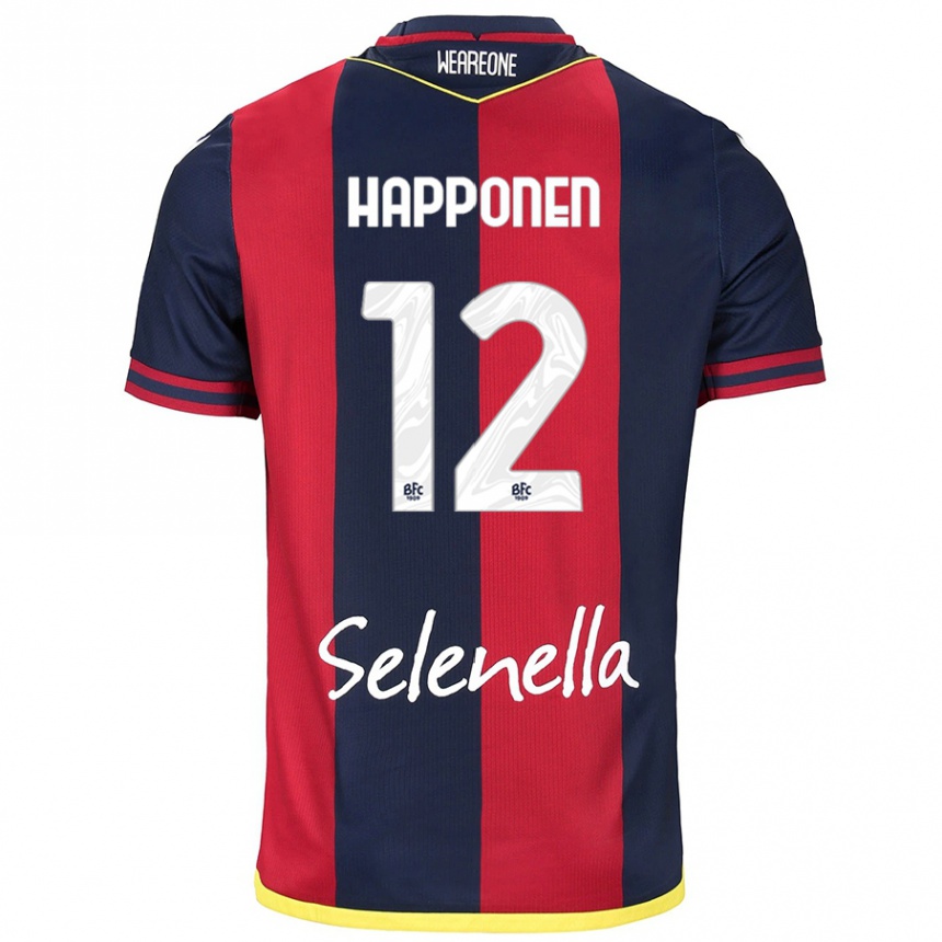 Women Football Ukko Happonen #12 Red Royal Blue Home Jersey 2024/25 T-Shirt Canada