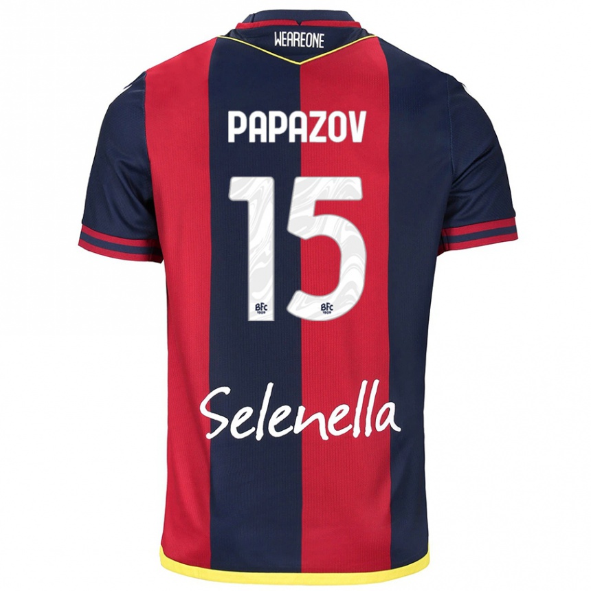 Women Football Dimitar Papazov #15 Red Royal Blue Home Jersey 2024/25 T-Shirt Canada