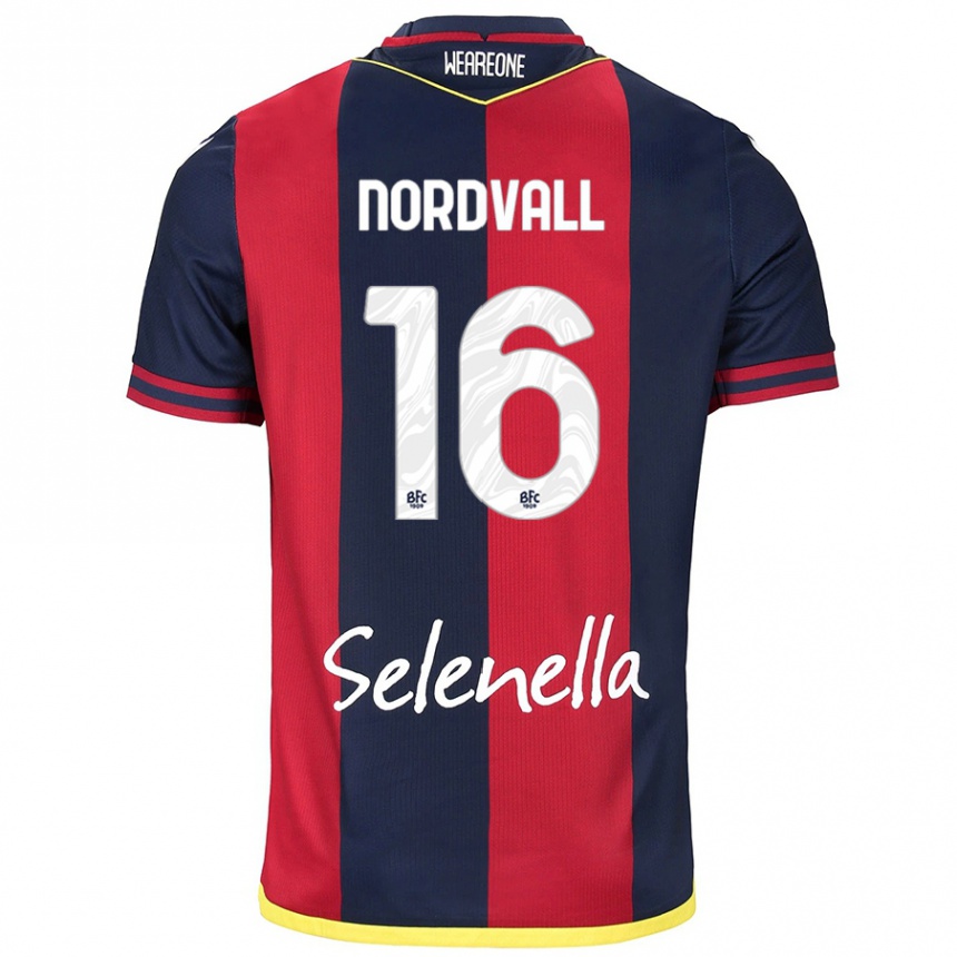 Women Football Ossian Nordvall #16 Red Royal Blue Home Jersey 2024/25 T-Shirt Canada