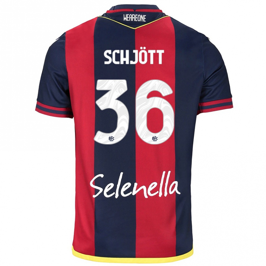 Women Football Gustav Schjött #36 Red Royal Blue Home Jersey 2024/25 T-Shirt Canada