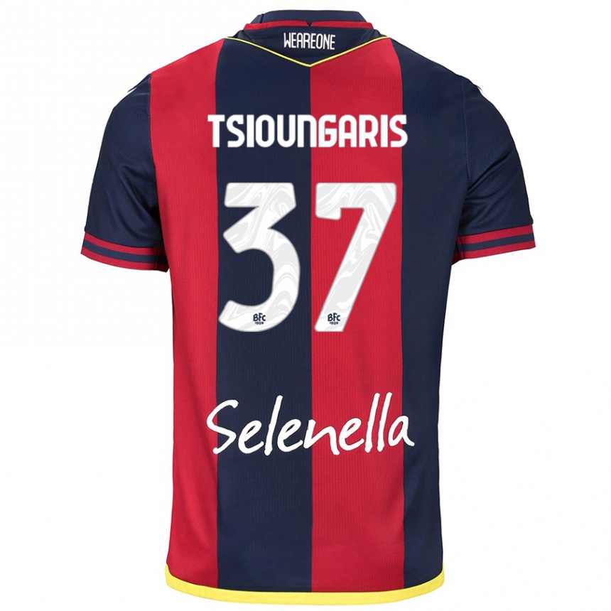 Women Football Theodoros Tsioungaris #37 Red Royal Blue Home Jersey 2024/25 T-Shirt Canada