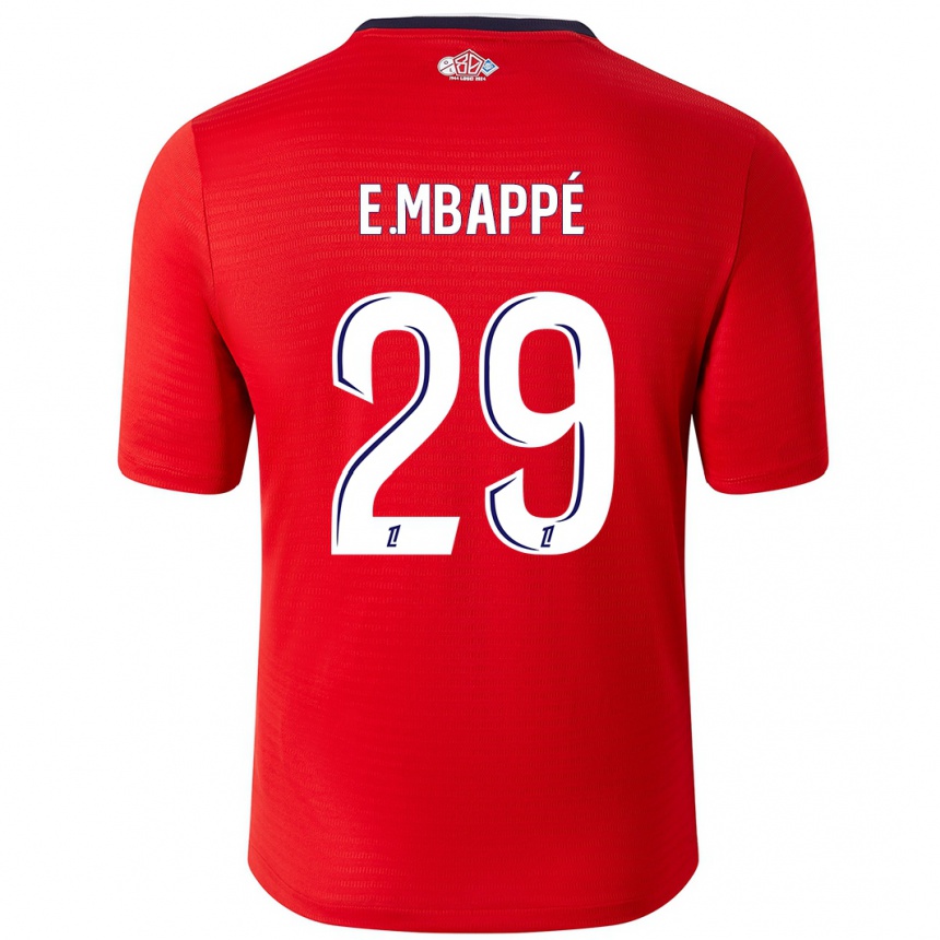 Femme Football Maillot Ethan Mbappe #29 Rouge Blanc Tenues Domicile 2024/25 Canada