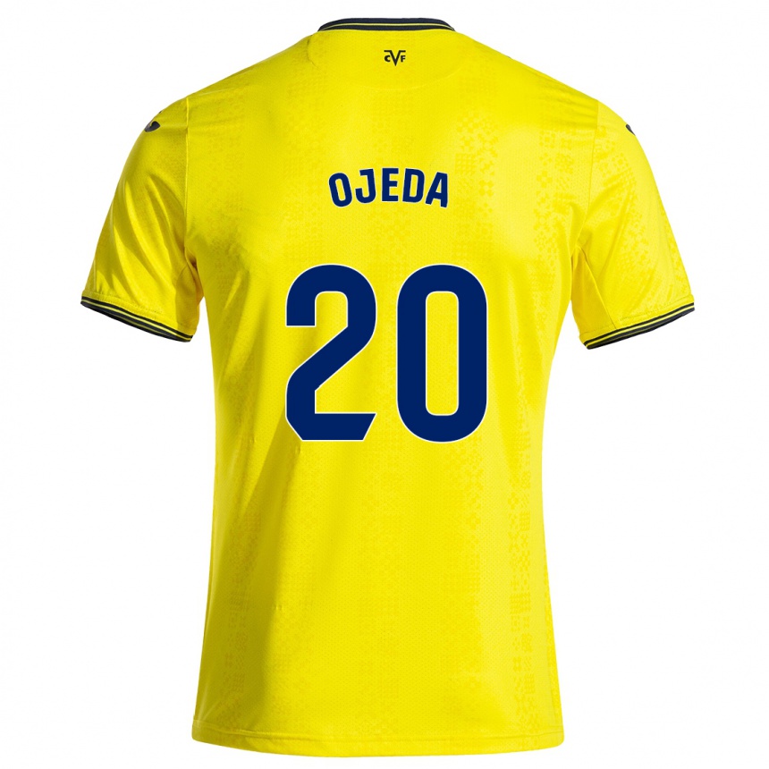 Women Football Thiago Ojeda #20 Yellow Black Home Jersey 2024/25 T-Shirt Canada