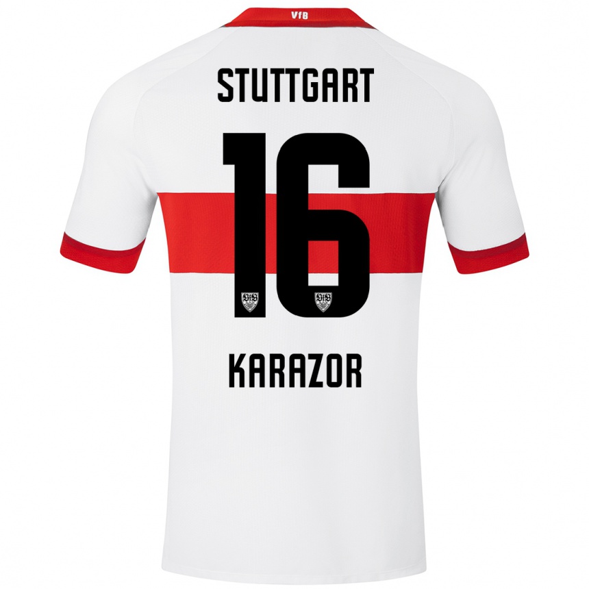 Women Football Atakan Karazor #16 White Red Home Jersey 2024/25 T-Shirt Canada