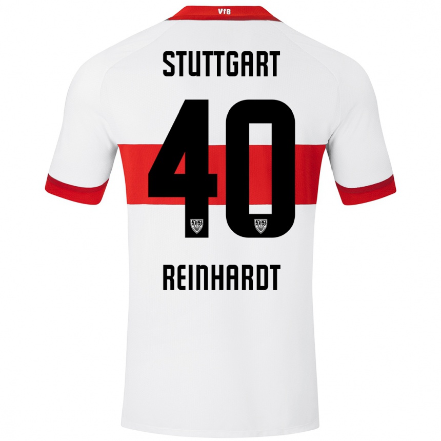 Women Football Peter Reinhardt #40 White Red Home Jersey 2024/25 T-Shirt Canada