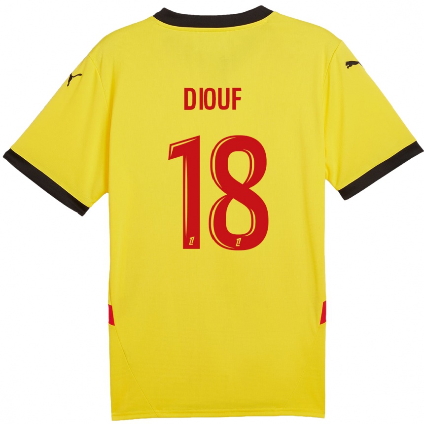 Women Football Andy Diouf #18 Yellow Red Home Jersey 2024/25 T-Shirt Canada