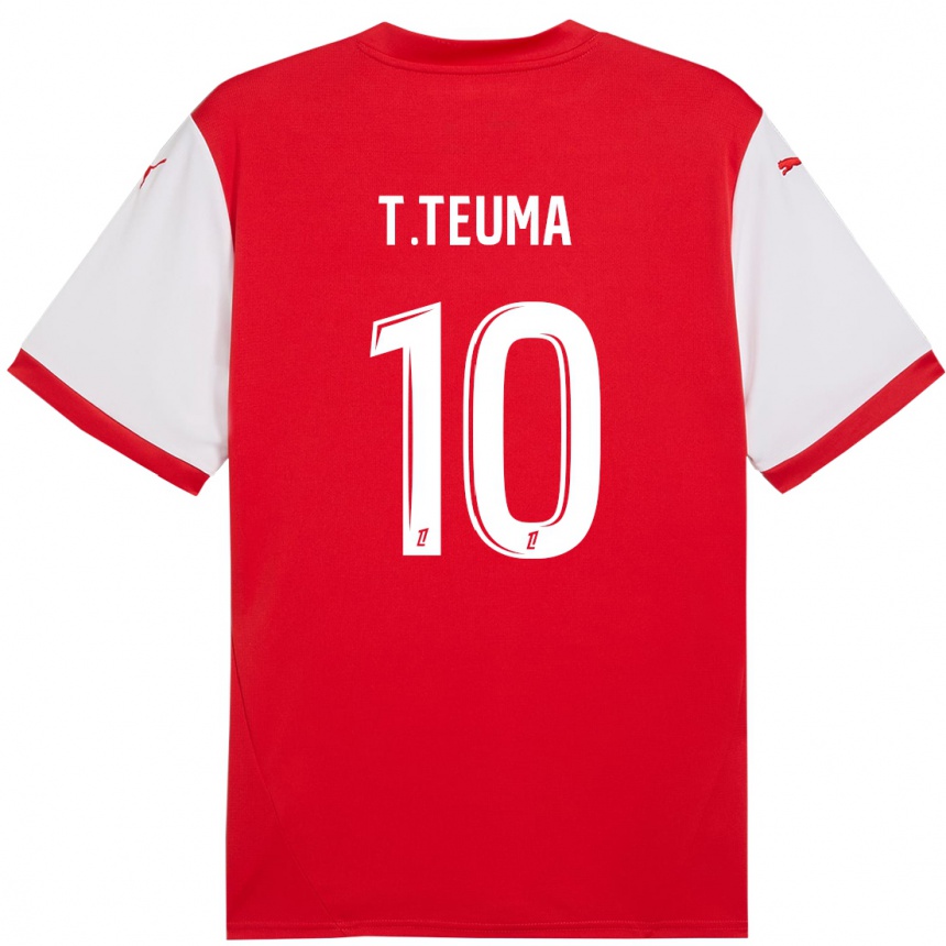 Femme Football Maillot Teddy Teuma #10 Rouge Blanc Tenues Domicile 2024/25 Canada