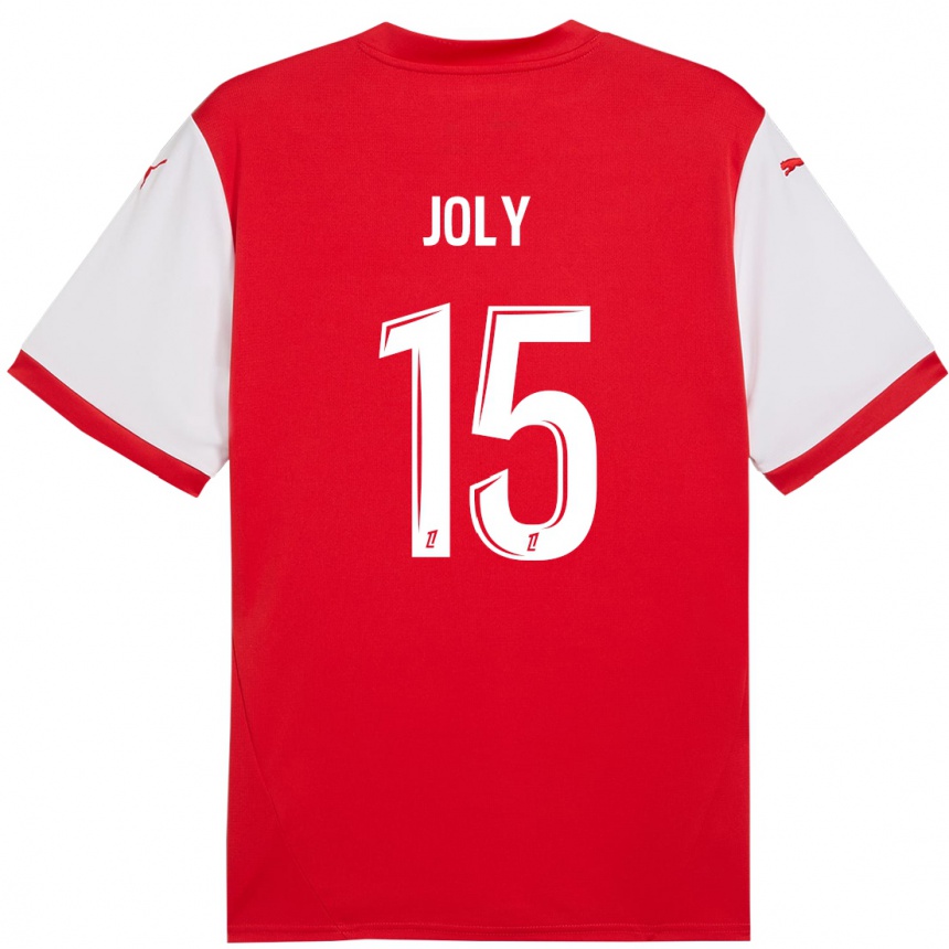 Women Football Lou-Ann Joly #15 Red White Home Jersey 2024/25 T-Shirt Canada