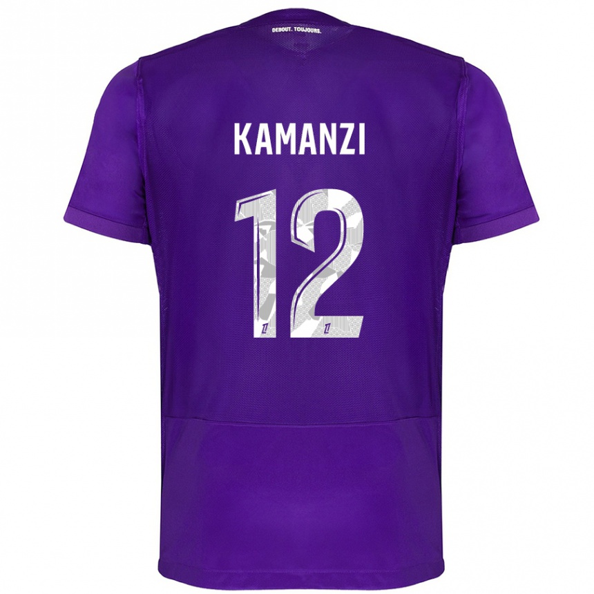 Women Football Warren Kamanzi #12 Purple White Home Jersey 2024/25 T-Shirt Canada