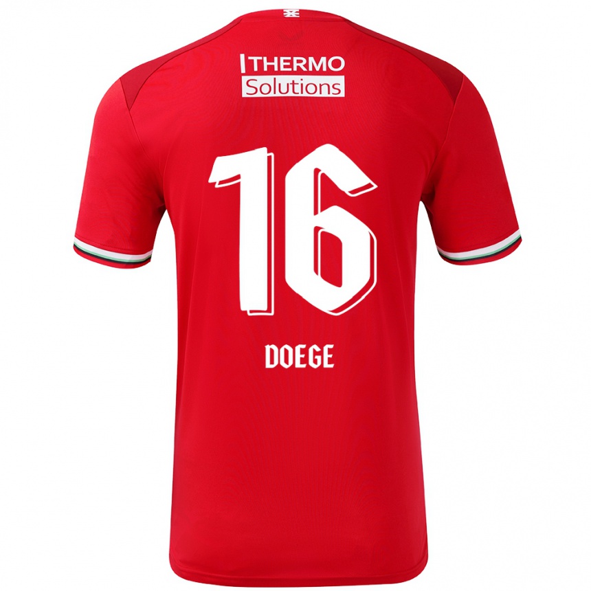 Women Football Leonie Doege #16 Red White Home Jersey 2024/25 T-Shirt Canada