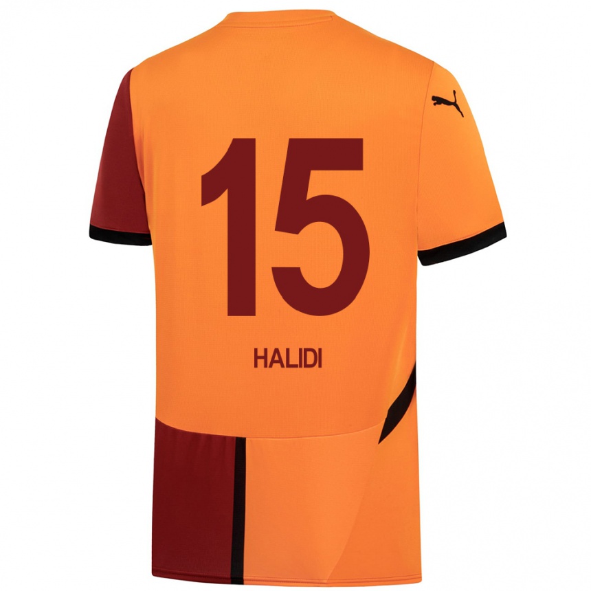 Women Football Isa Halidi #15 Yellow Red Home Jersey 2024/25 T-Shirt Canada