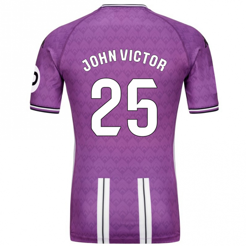 Femme Football Maillot John Victor #25 Violet Blanc Tenues Domicile 2024/25 Canada