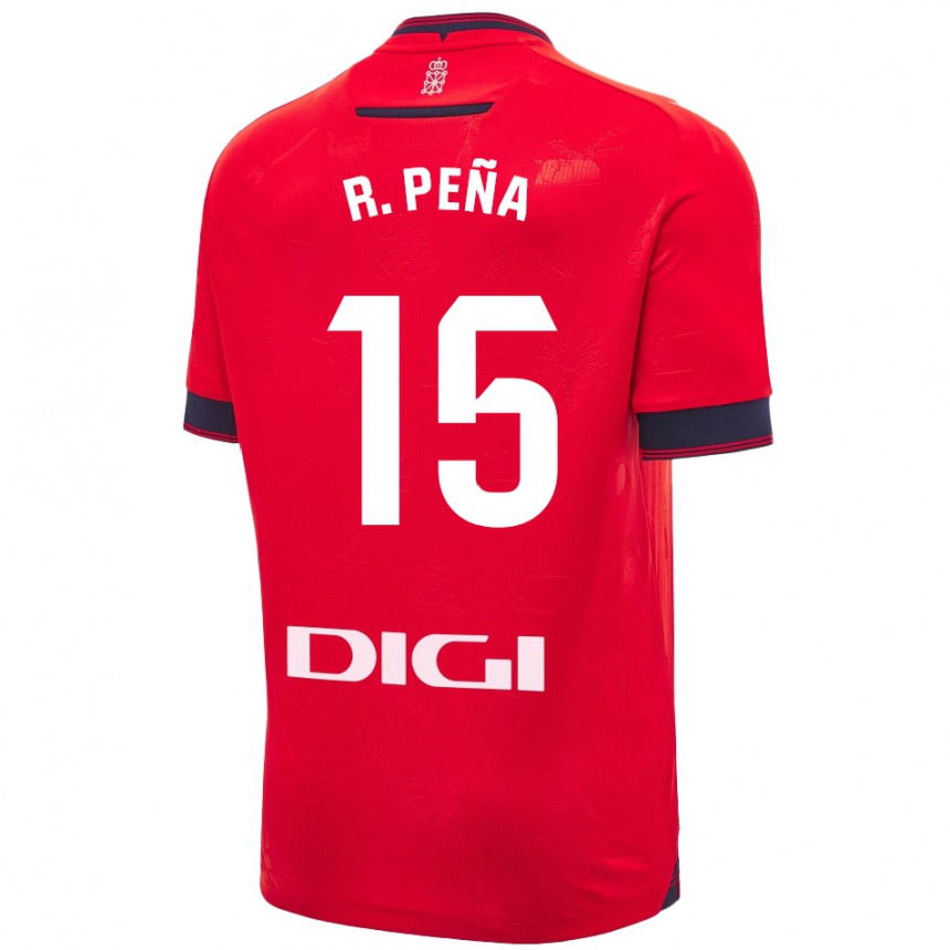 Women Football Rubén Peña #15 Red White Home Jersey 2024/25 T-Shirt Canada