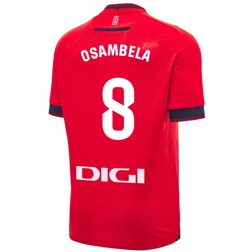 Women Football Asier Osambela #8 Red White Home Jersey 2024/25 T-Shirt Canada