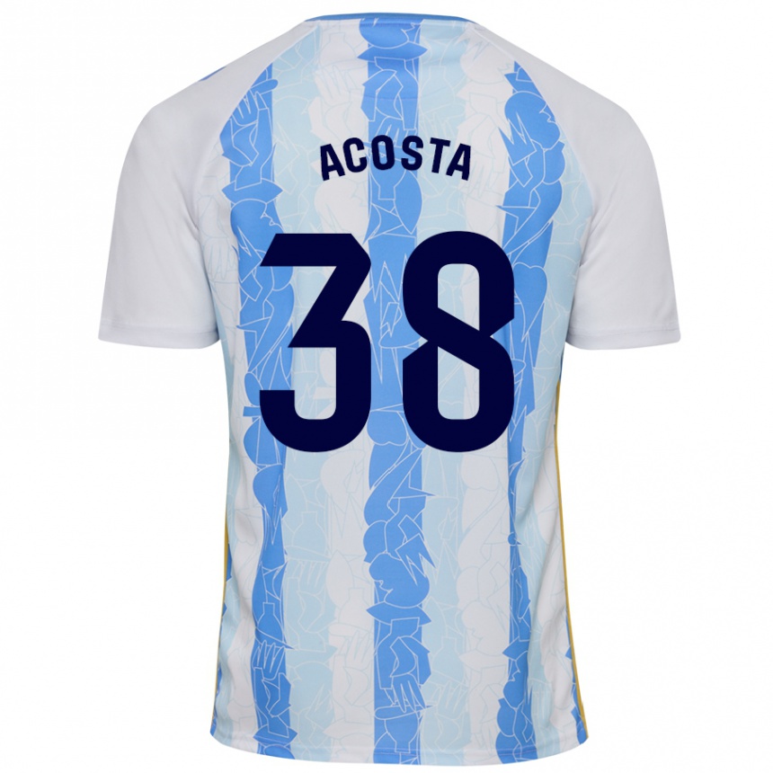 Women Football Judith Acosta #38 White Blue Home Jersey 2024/25 T-Shirt Canada