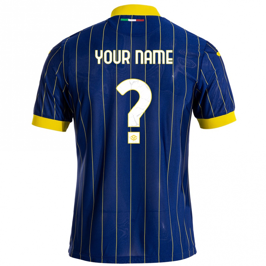 Women Football Your Name #0 Blue Yellow Home Jersey 2024/25 T-Shirt Canada