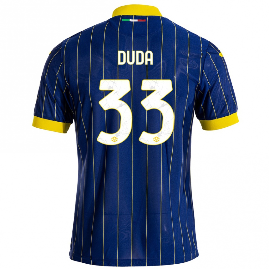 Femme Football Maillot Ondrej Duda #33 Bleu Jaune Tenues Domicile 2024/25 Canada