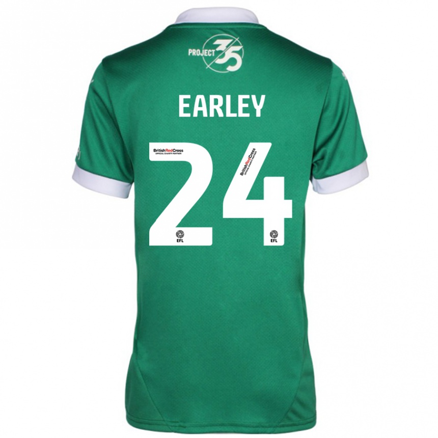 Women Football Saxon Earley #24 Green White Home Jersey 2024/25 T-Shirt Canada