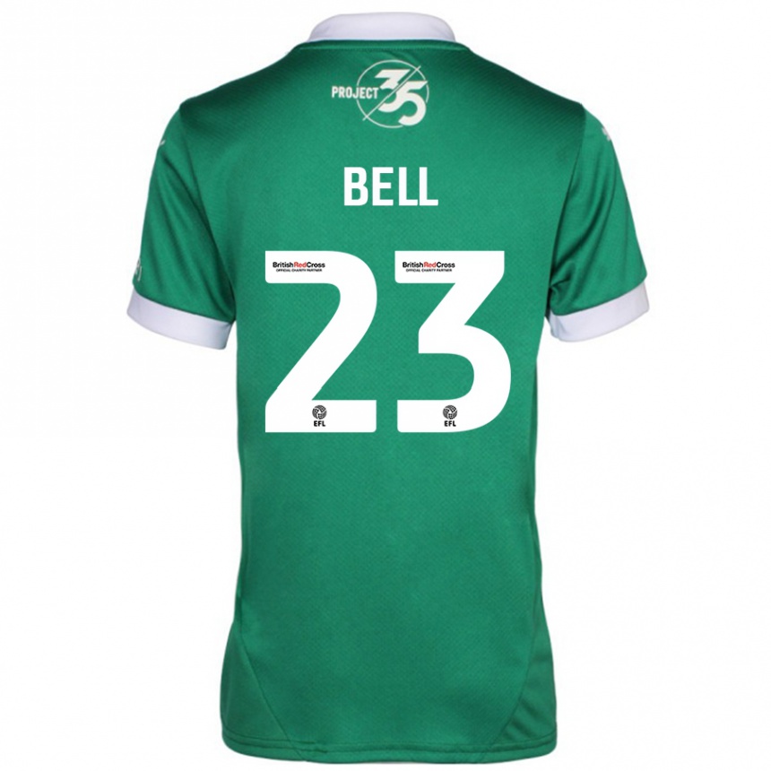 Women Football Katelyn Bell #23 Green White Home Jersey 2024/25 T-Shirt Canada